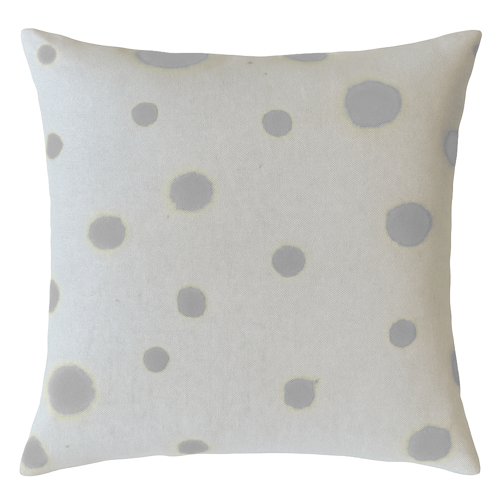Hand-painted Sustainable Linen Cushion in Polka Dot print