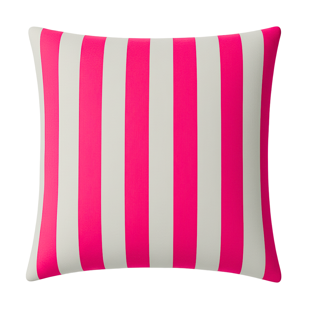 Hand-painted Sustainable Linen Cushion in Stripe print