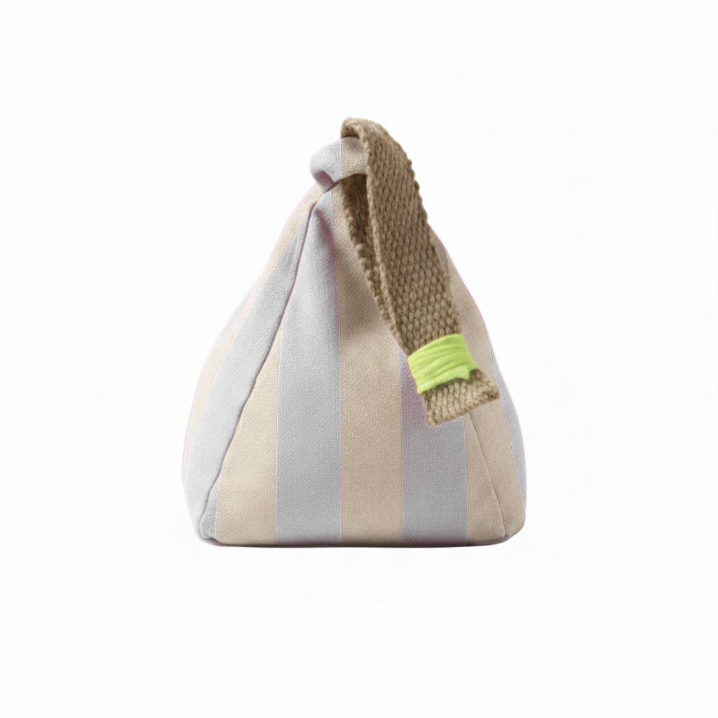 Hand-painted Linen Sustainable Doorstop in Stripe print