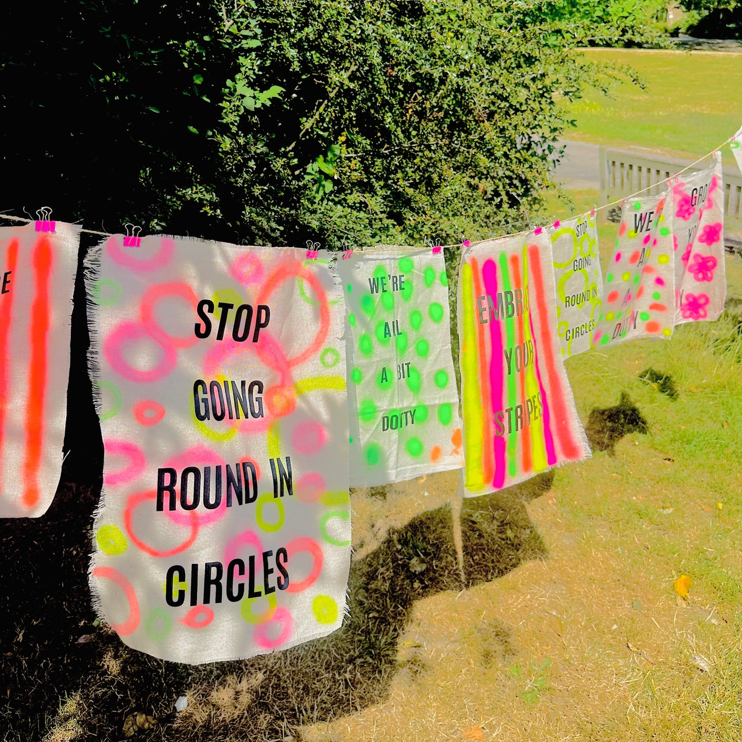Stop Going Round in Circles: A3 Hand-Illustrated Linen Wall Hanging Print