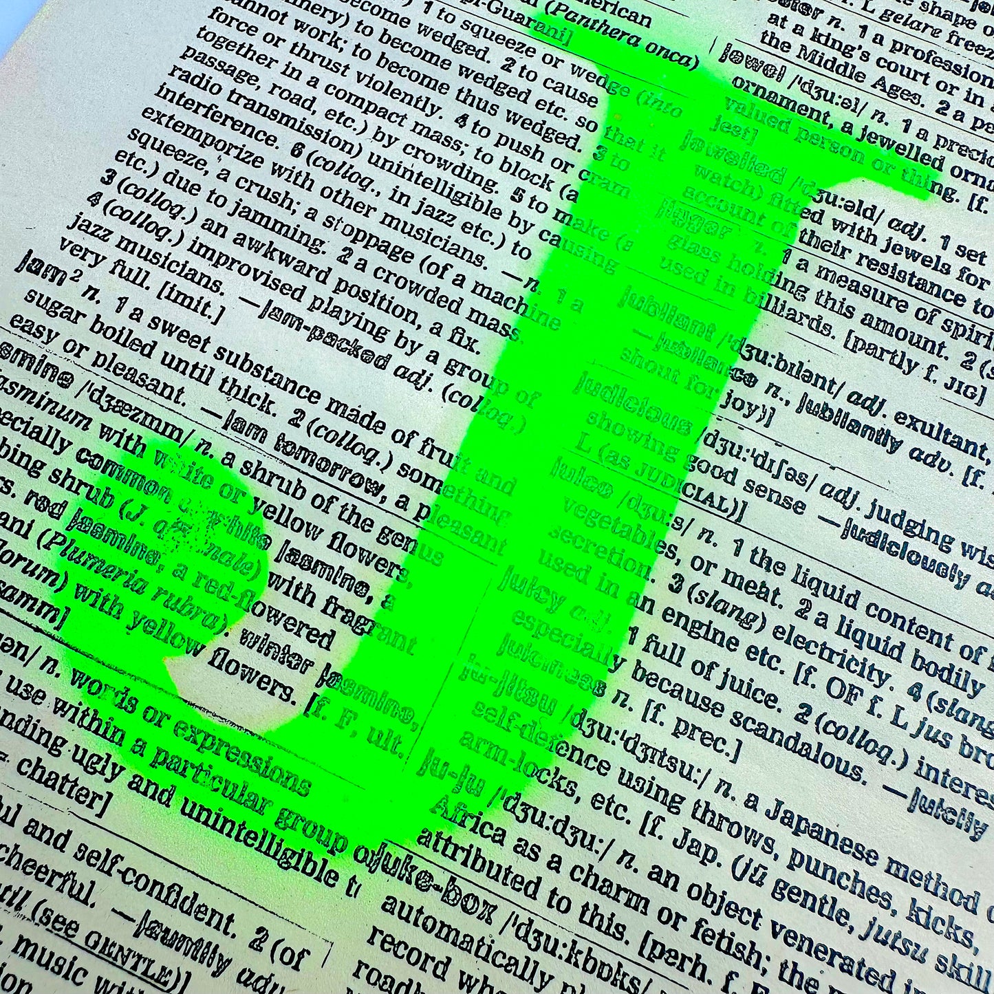 Recycled Neon Initial Typography Print
