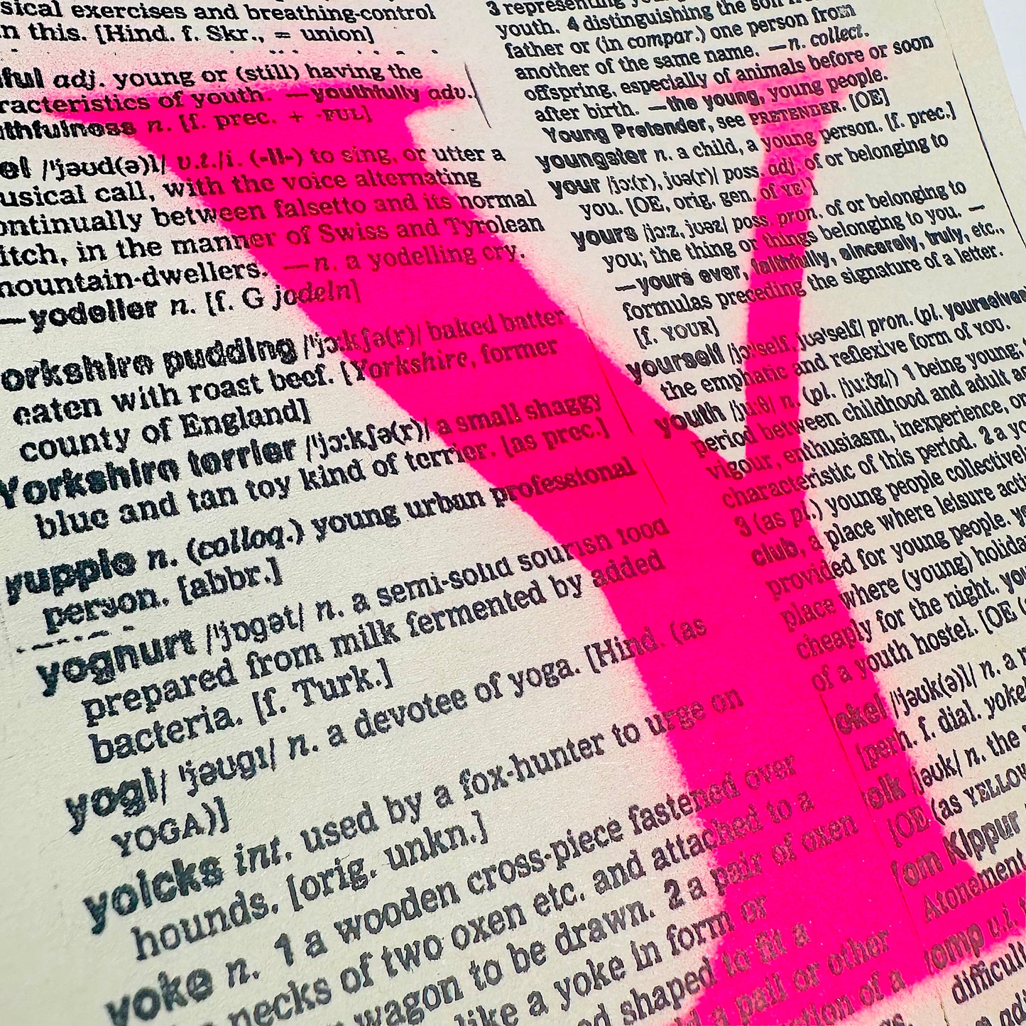 Recycled Neon Initial Typography Print