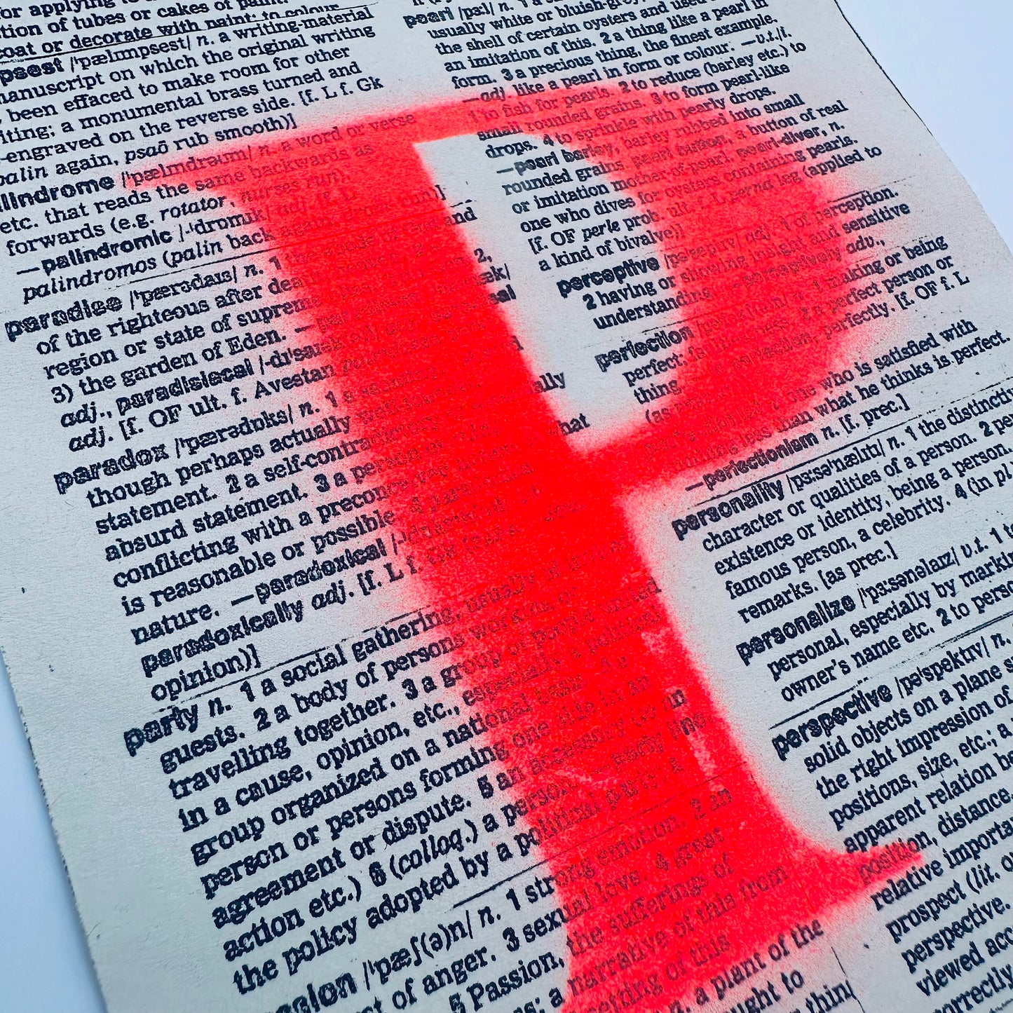 Recycled Neon Initial Typography Print