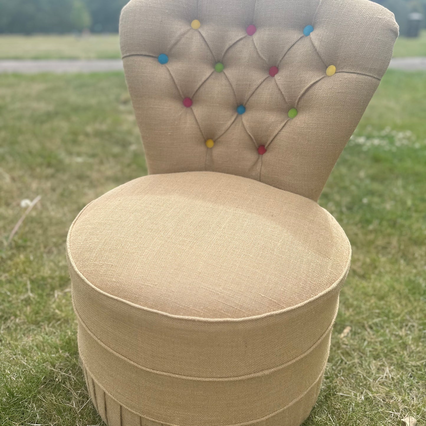 Upholstered Sustainable ‘Smartie’ Re-purposed Hessian Sack Seat