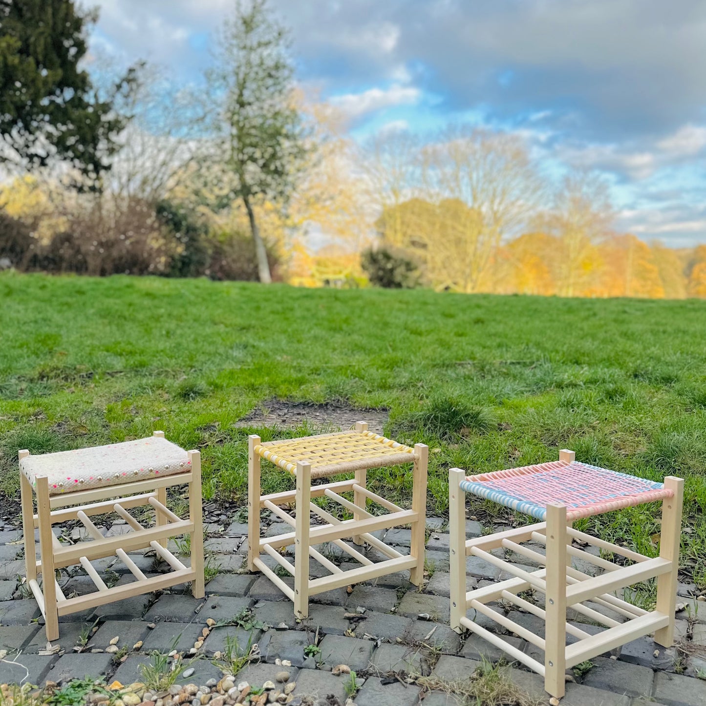 Sustainable Upcycled Footstool & Magazine Rack