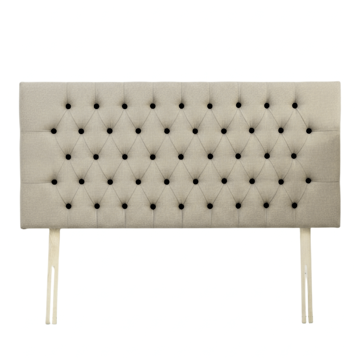 Upholstered Linen Double Headboard with contrast Button Tufting