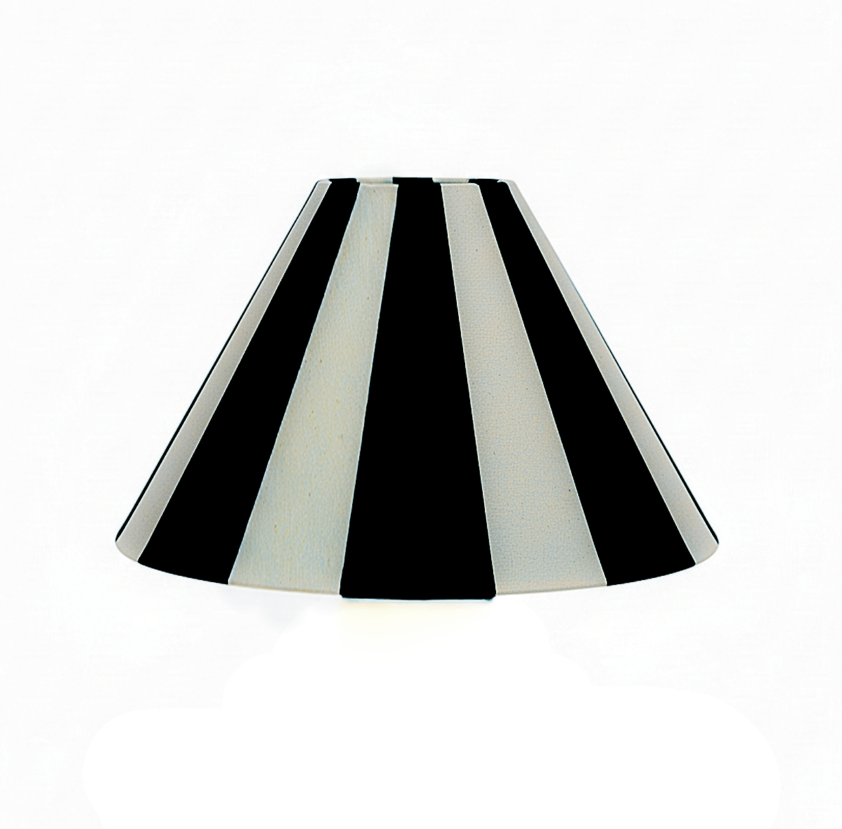 Hand-painted Upcycled Linen Sustainable Lampshade in Stripe print Medium