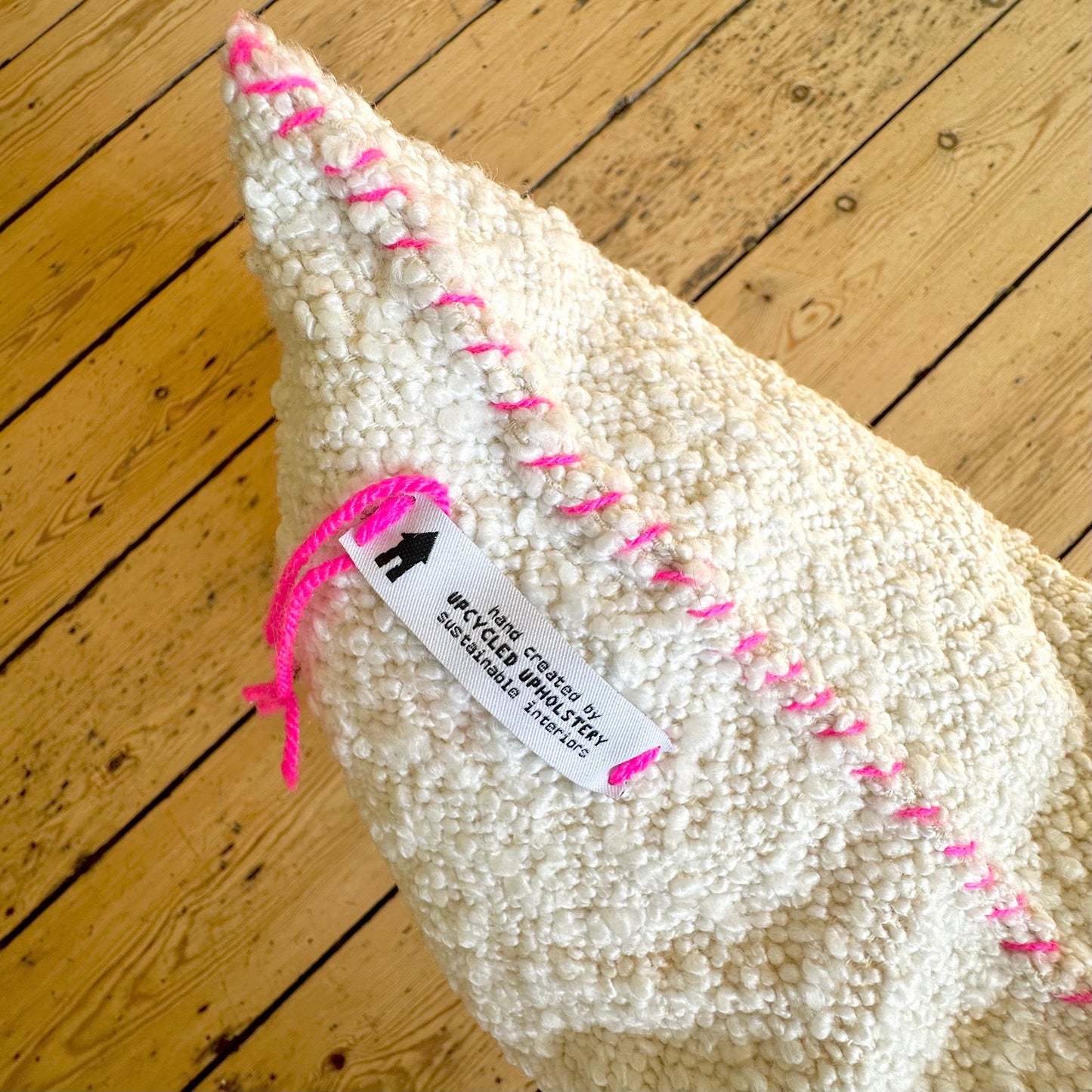Sustainable Boucle Cushion made with off-cuts & Neon Wool