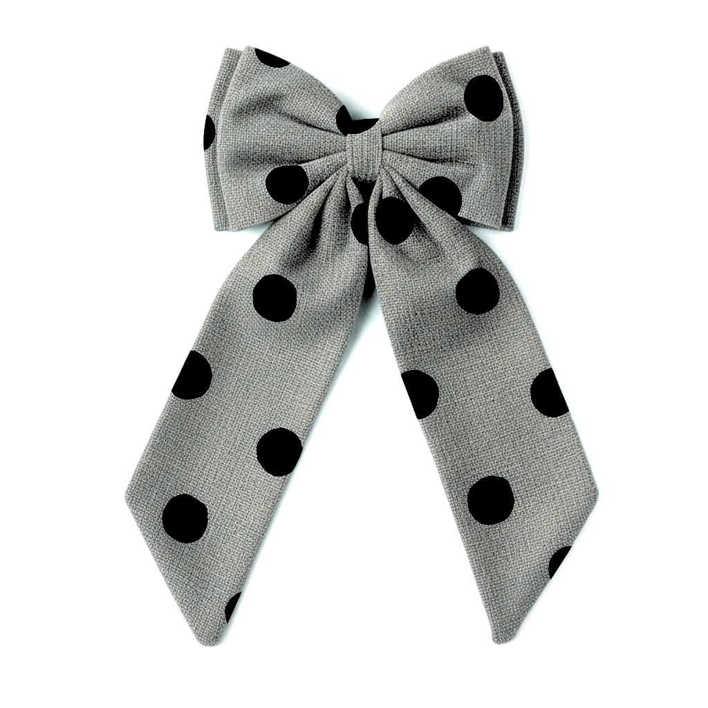 Sustainable Over-sized Linen Polka Dot Bow Hanging Christmas decoration