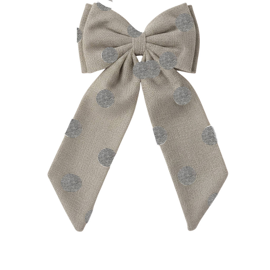 Sustainable Over-sized Linen Polka Dot Bow Hanging Christmas decoration