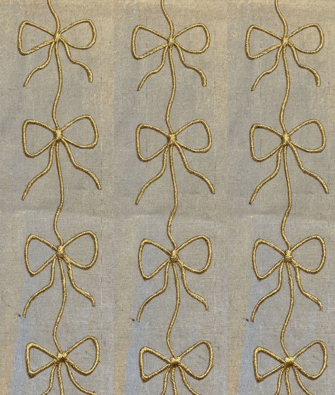 Hand-Painted Bow print sustainable Linen Table Runner