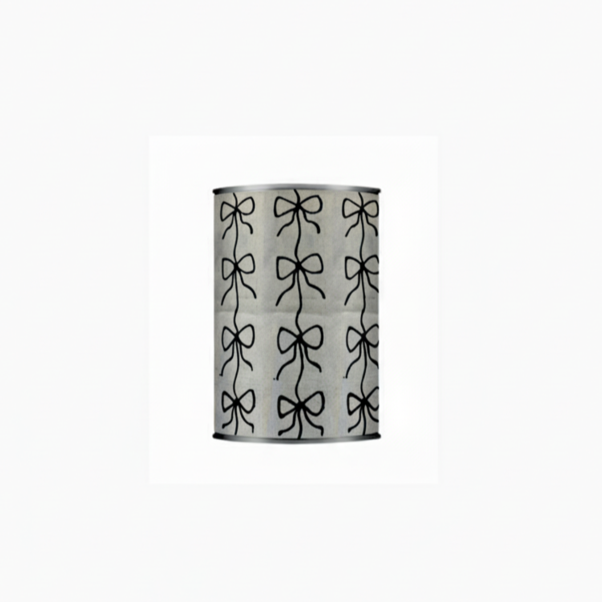Upcycled & Repurposed Linen Tin Holder in 'Bow' Christmas print