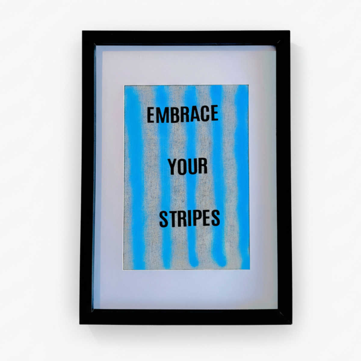 Embrace Your Stripes: A3 Hand-Illustrated Off-Cut Linen Wall Hanging Print
