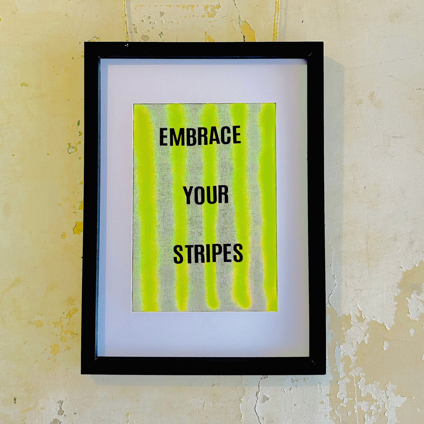 Embrace Your Stripes: A3 Hand-Illustrated Off-Cut Linen Wall Hanging Print