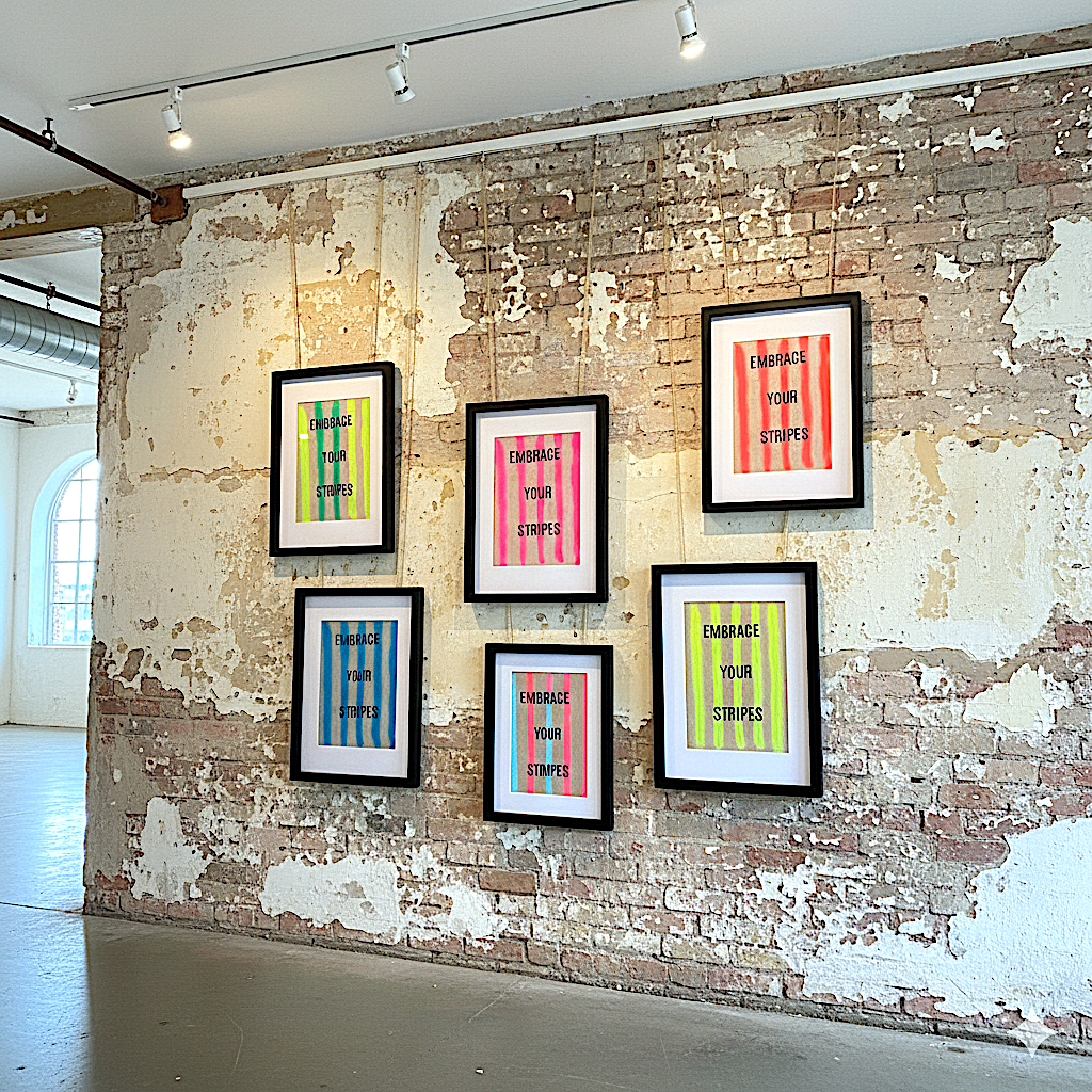 Embrace Your Stripes: A3 Hand-Illustrated Off-Cut Linen Wall Hanging Print
