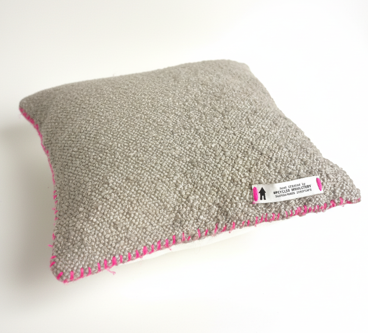 Sustainable Boucle Cushion made with off-cuts & Neon Wool