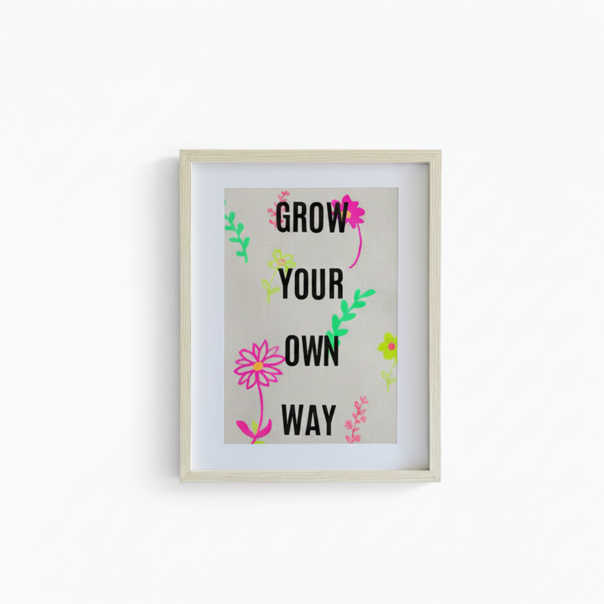 Grow your Own Way: A3 Hand-Illustrated Linen Wall Hanging Print