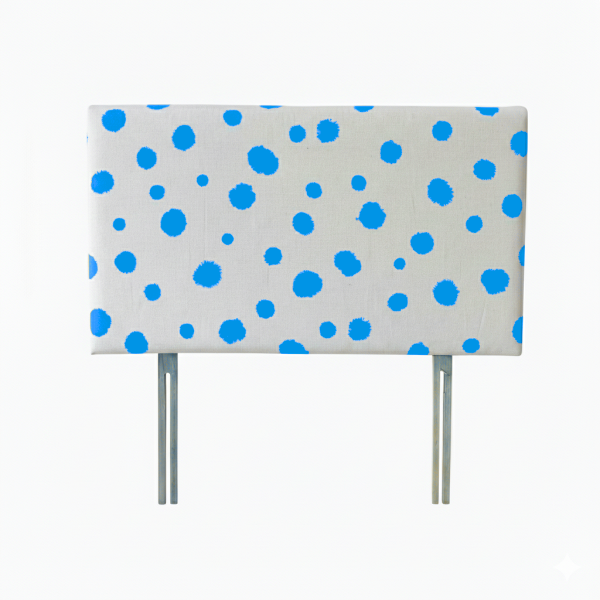 Hand-painted Upholstered Linen Headboard in Polka Dot print Double size