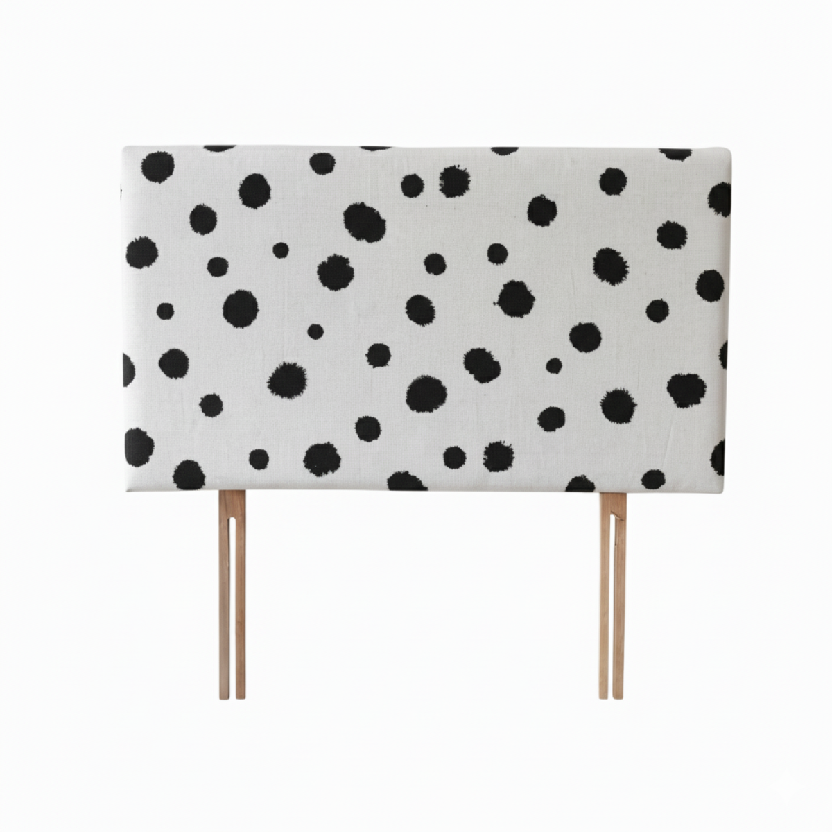 Hand-painted Upholstered Linen Headboard in Polka Dot print Double size