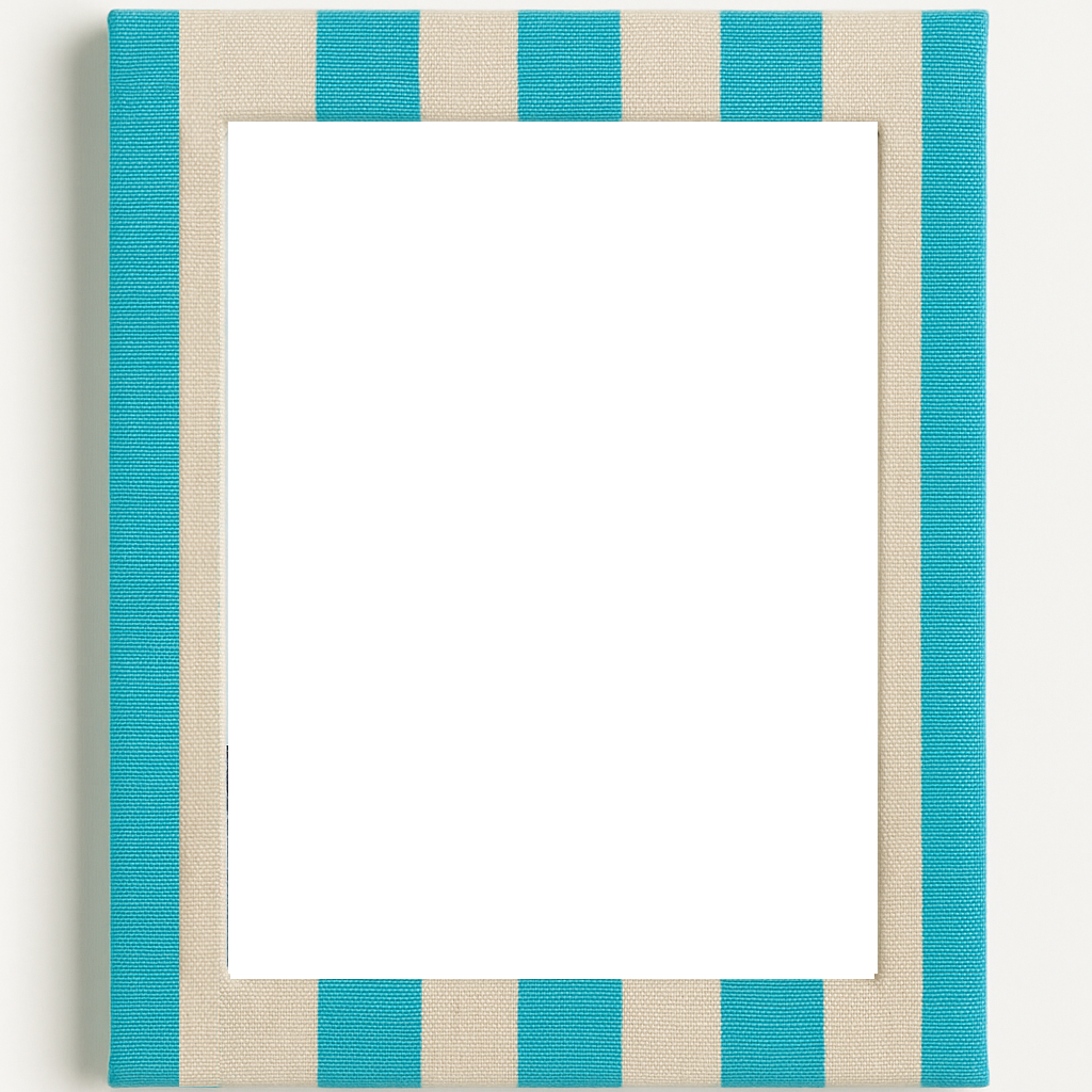 Upcycled Stripe Linen fabric covered Photo-Frame A4