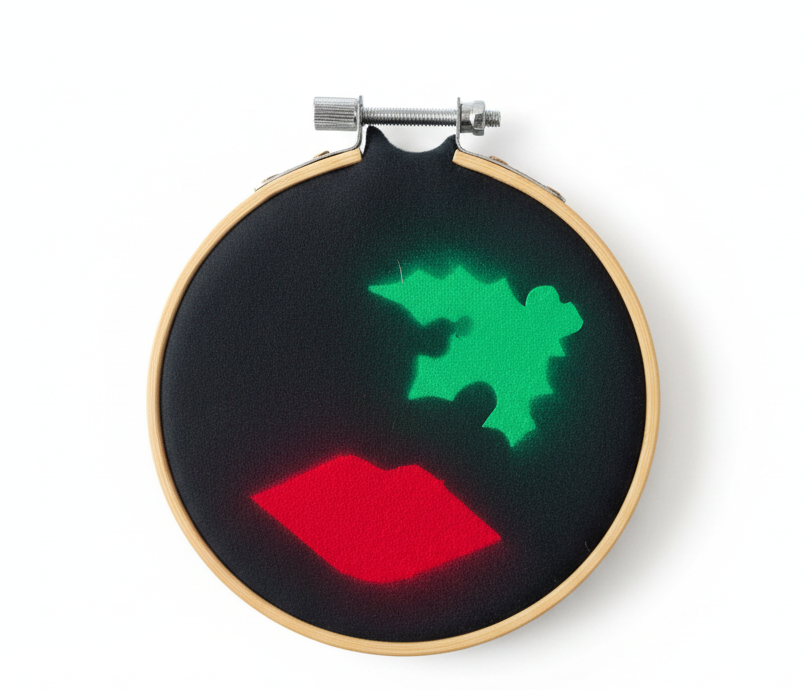 Upcycled Leather Christmas Tree Decoration Hoop