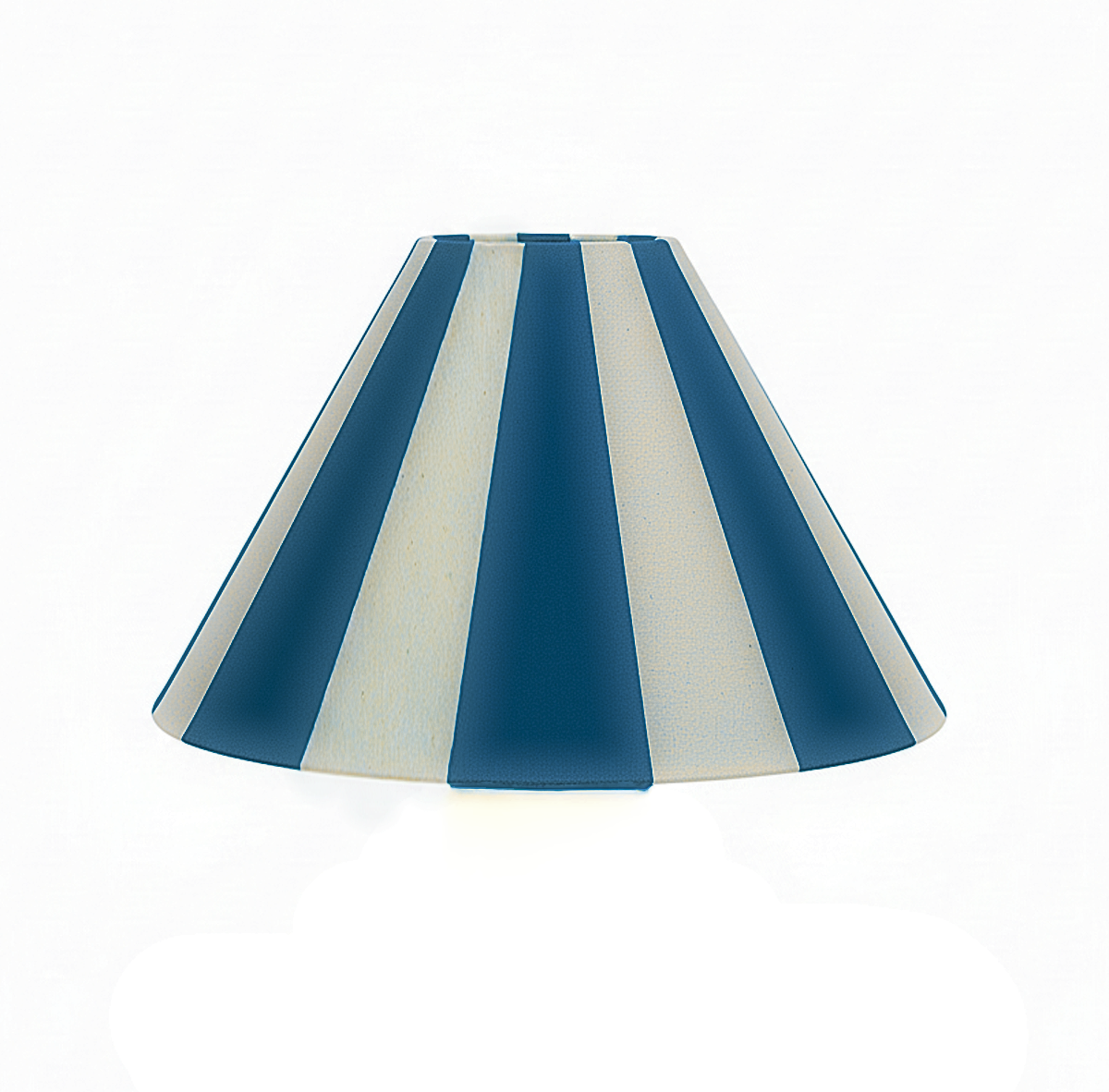 Hand-painted Upcycled Linen Sustainable Lampshade in Stripe print Medium
