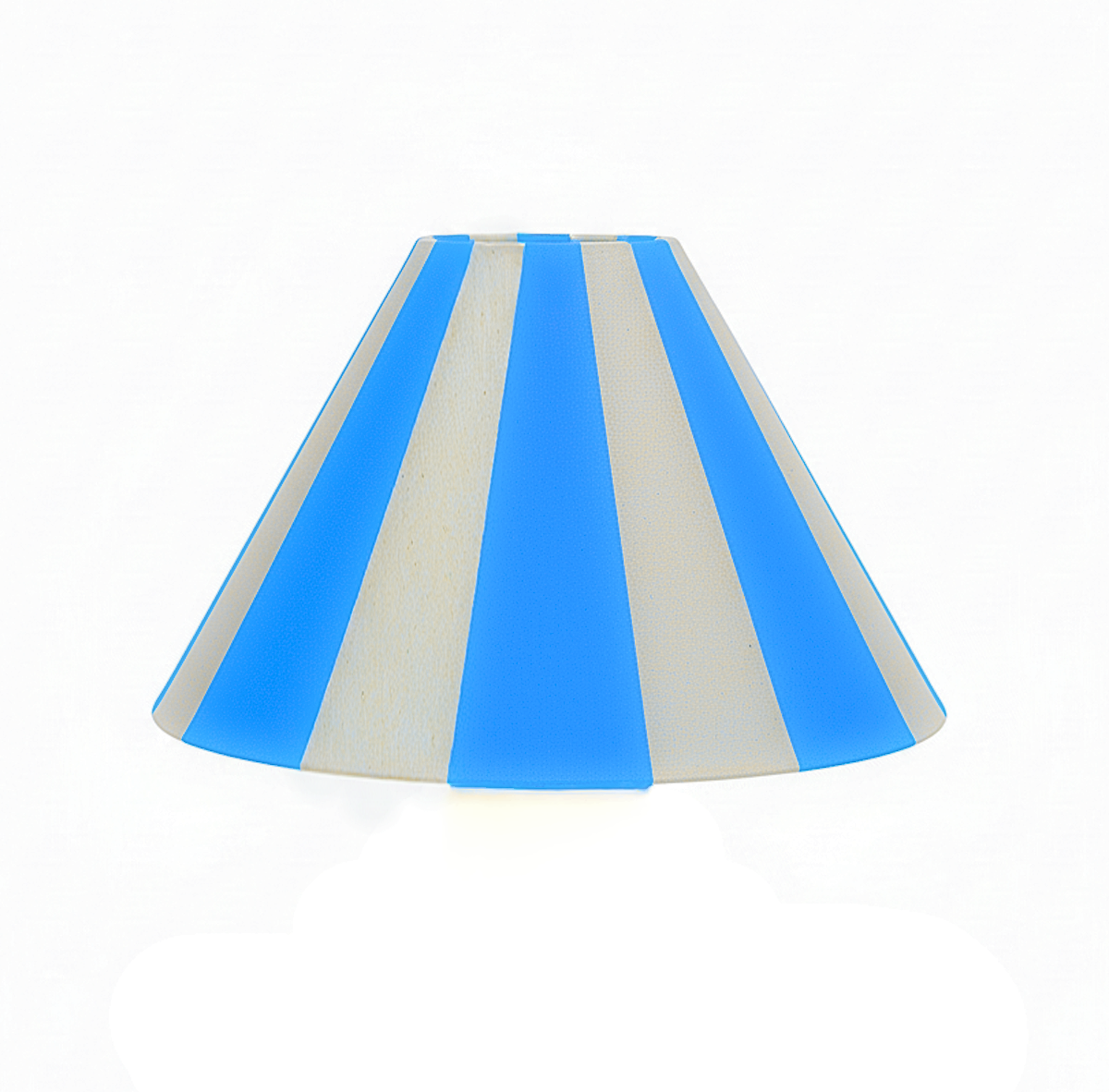 Hand-painted Upcycled Linen Sustainable Lampshade in Stripe print Medium