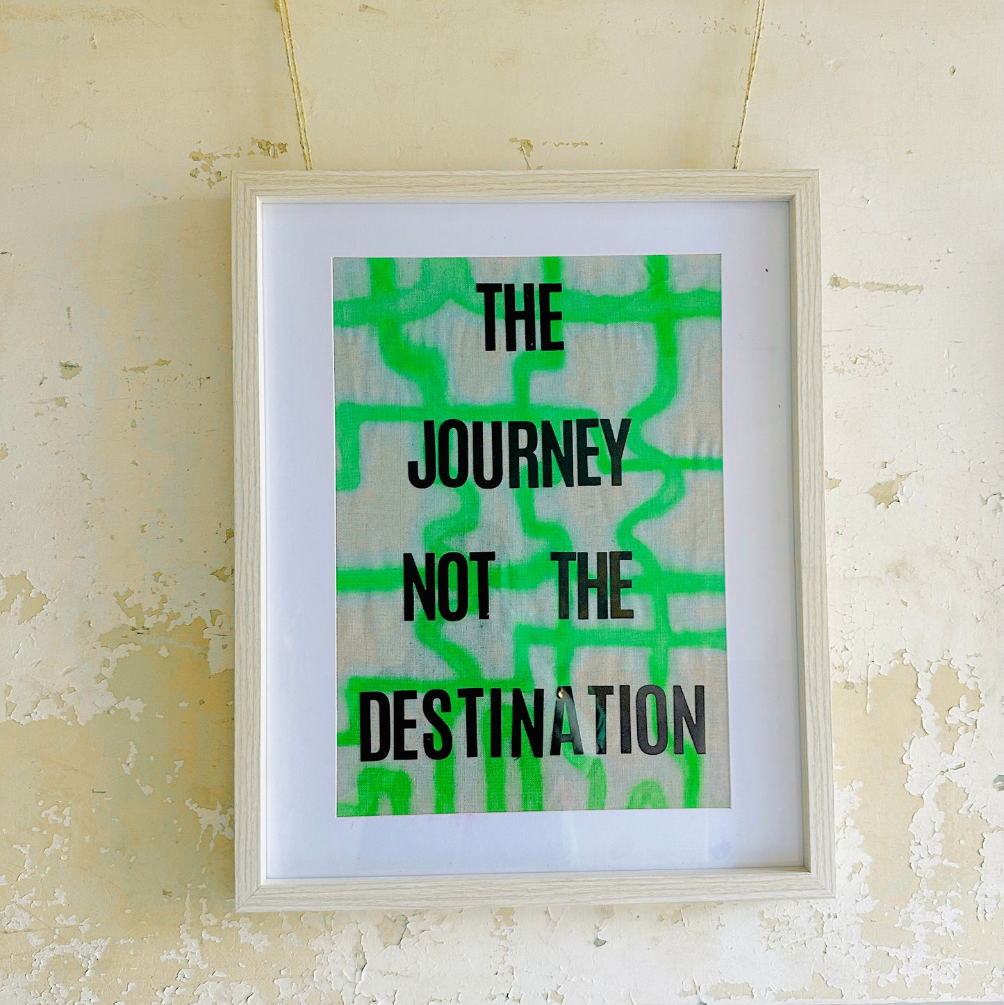 Journey Not the Destination: A3 Hand-Illustrated Linen Wall Hanging Print