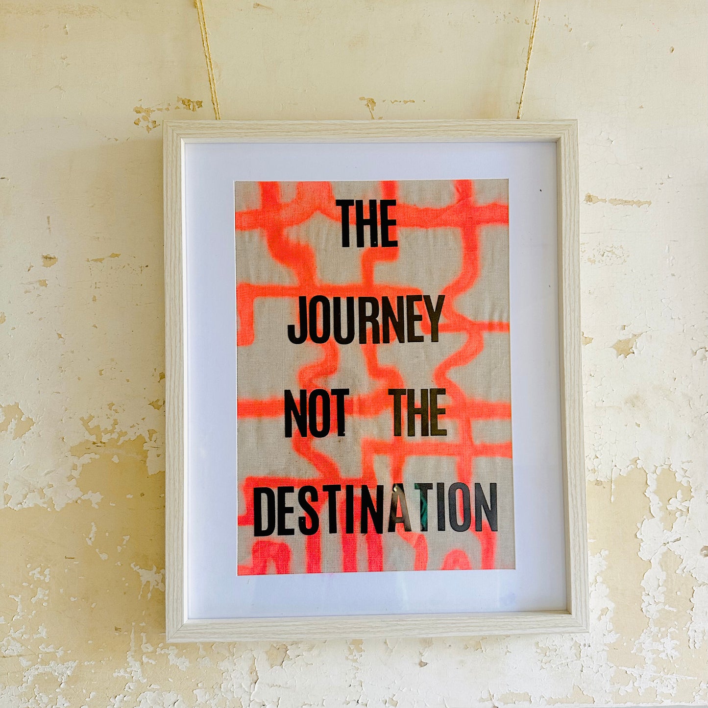 Journey Not the Destination: A3 Hand-Illustrated Linen Wall Hanging Print