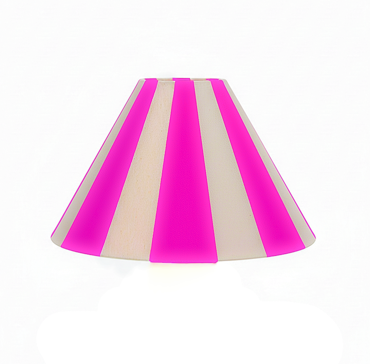 Hand-painted Upcycled Linen Sustainable Lampshade in Stripe print Medium