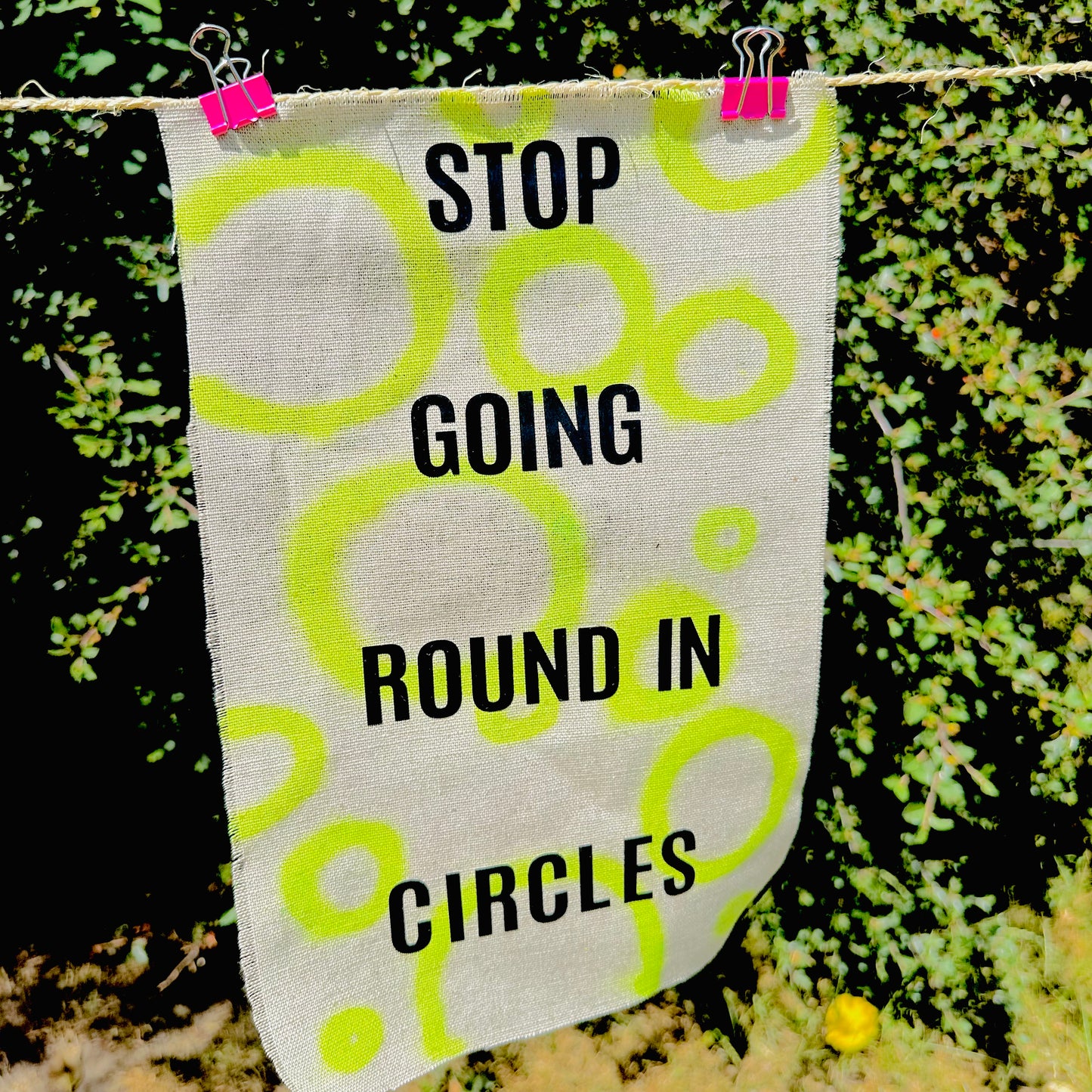 Stop Going Round in Circles: A3 Hand-Illustrated Linen Wall Hanging Print