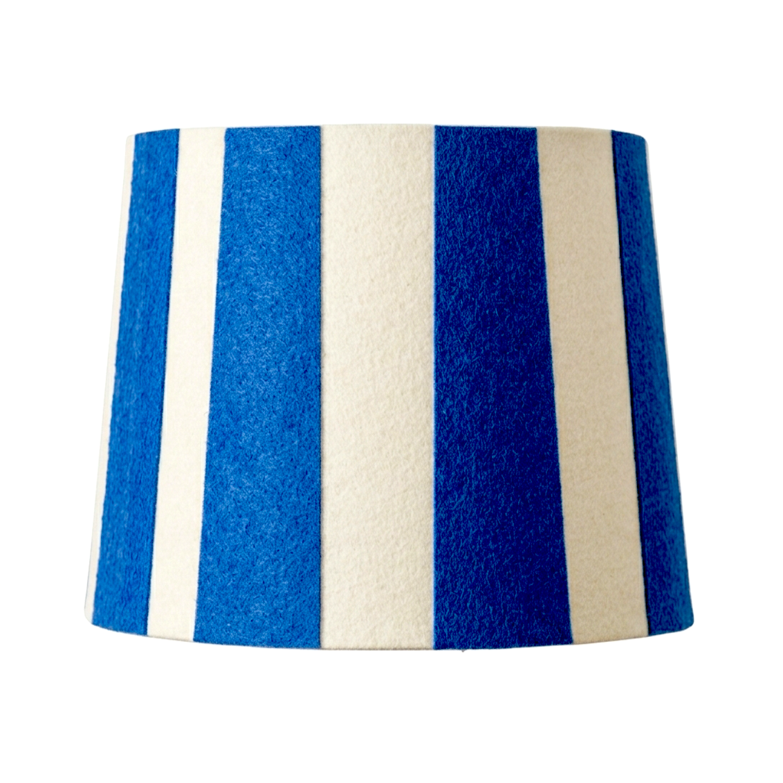 Hand-Painted Upcycled Linen Sustainable Drum Lampshade in Stripe Print