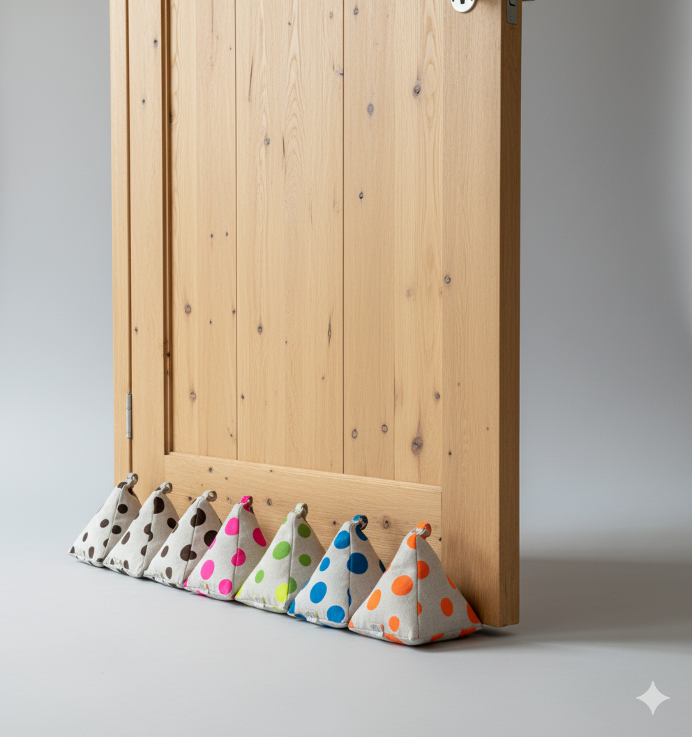Hand-painted Linen Sustainable Doorstop in Stripe print