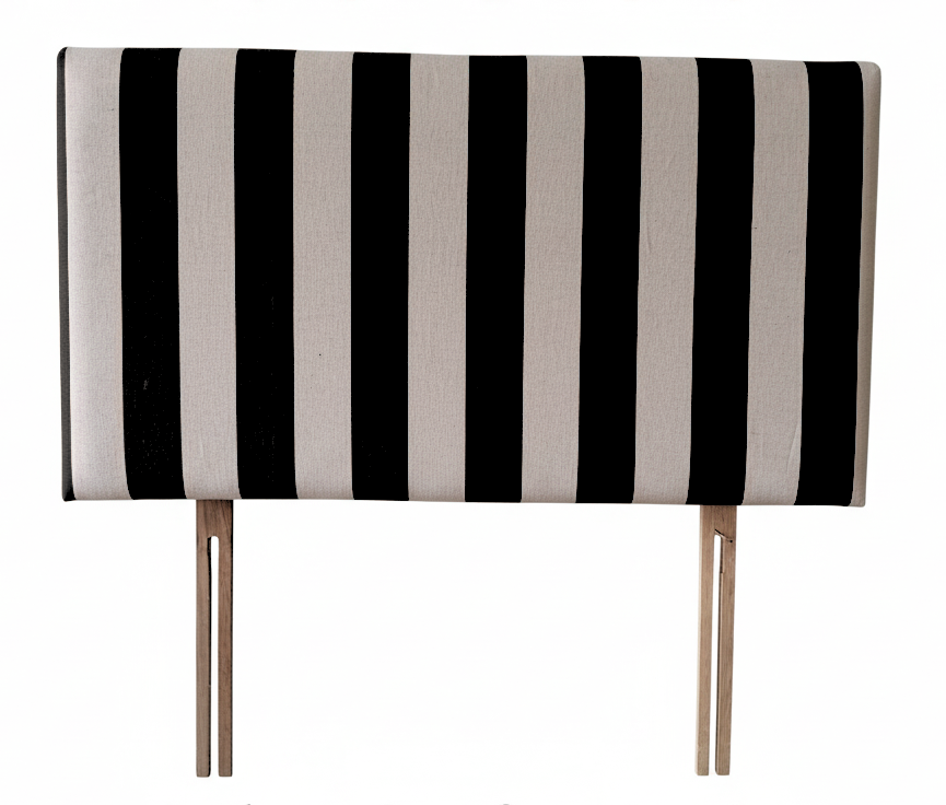 Hand-painted Upholstered Linen Headboard in Stripe print King size