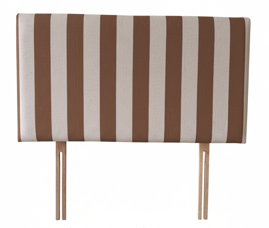 Hand-painted Upholstered Linen Headboard in Stripe print King size