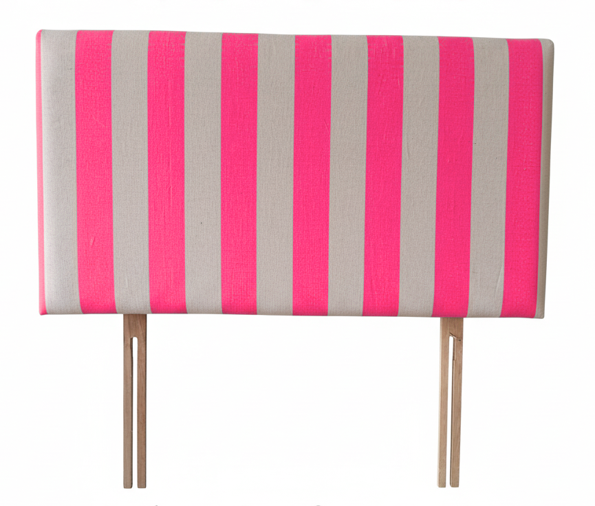 Hand-painted Upholstered Linen Headboard in Stripe print King size