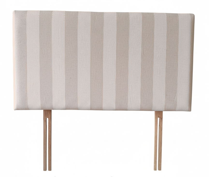 Hand-painted Upholstered Linen Headboard in Stripe print King size