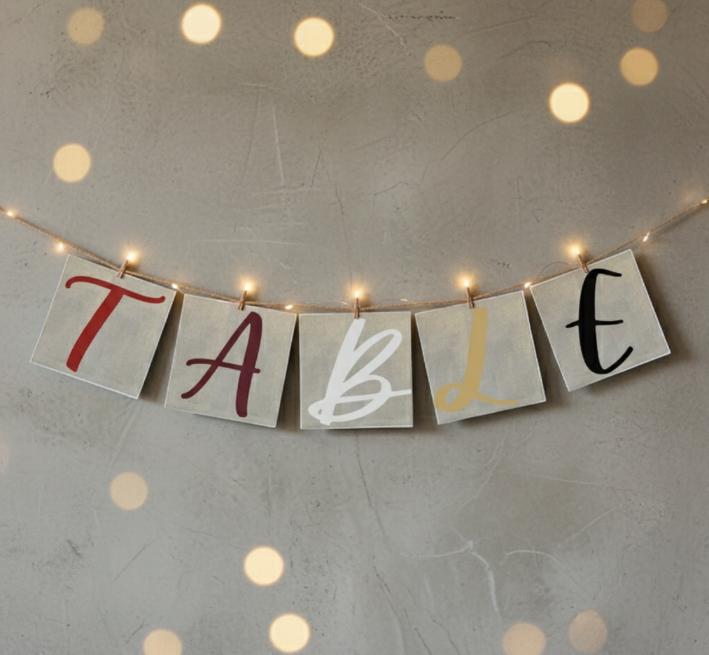 Hand-Painted Alphabet Initials Linen Table Napkins