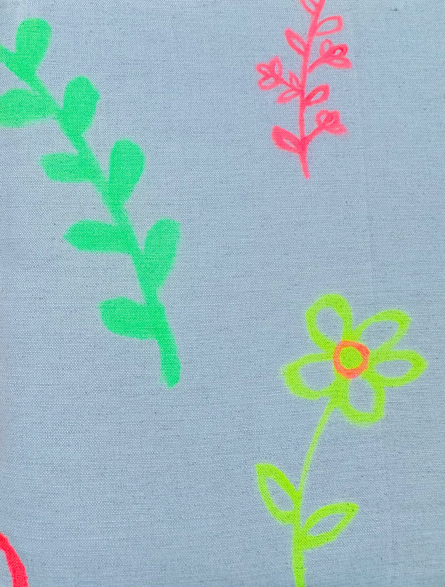 hand illustrated hand painted floral design in neon colours