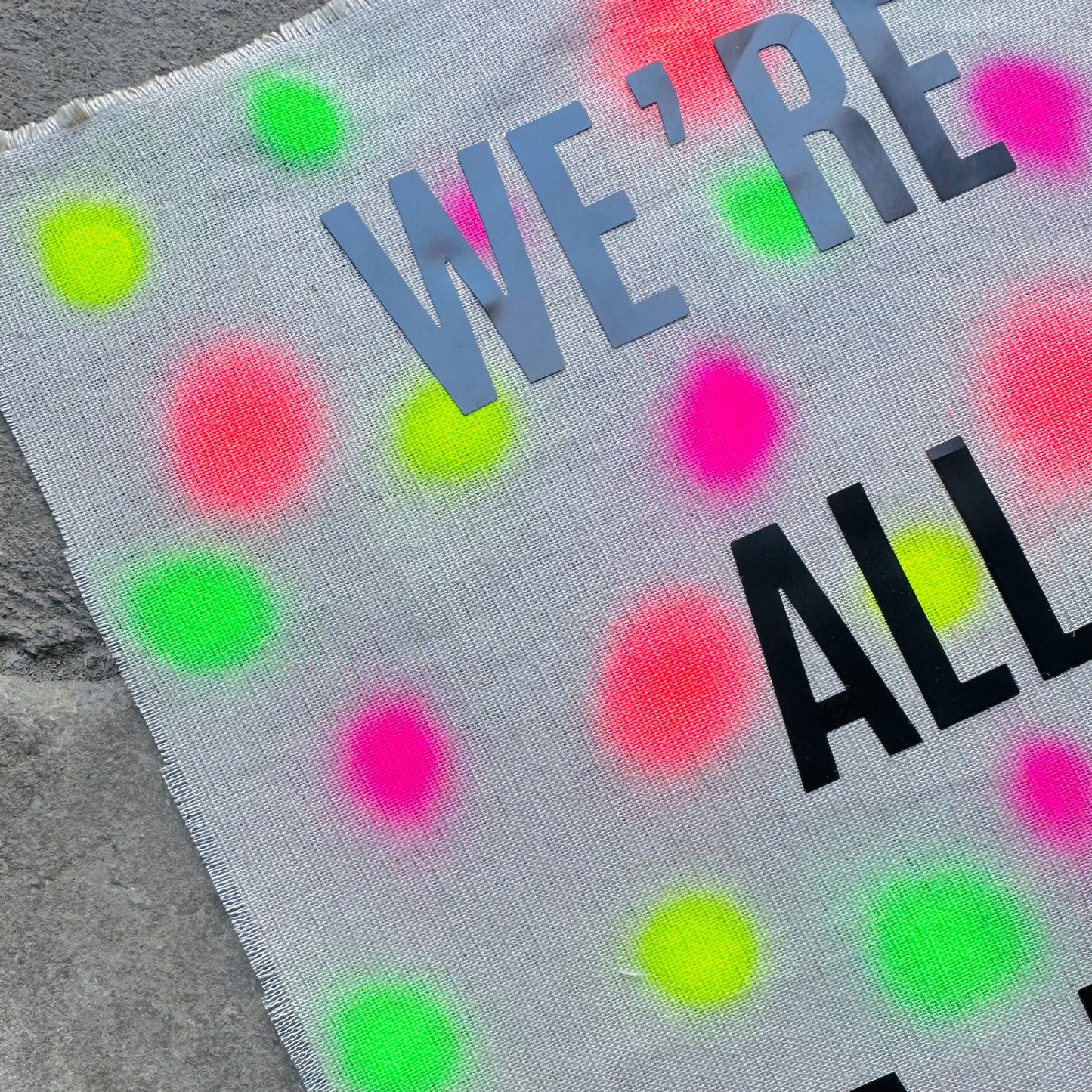 We're All A Bit Dotty: A3 Hand-Illustrated Linen Wall Hanging Print
