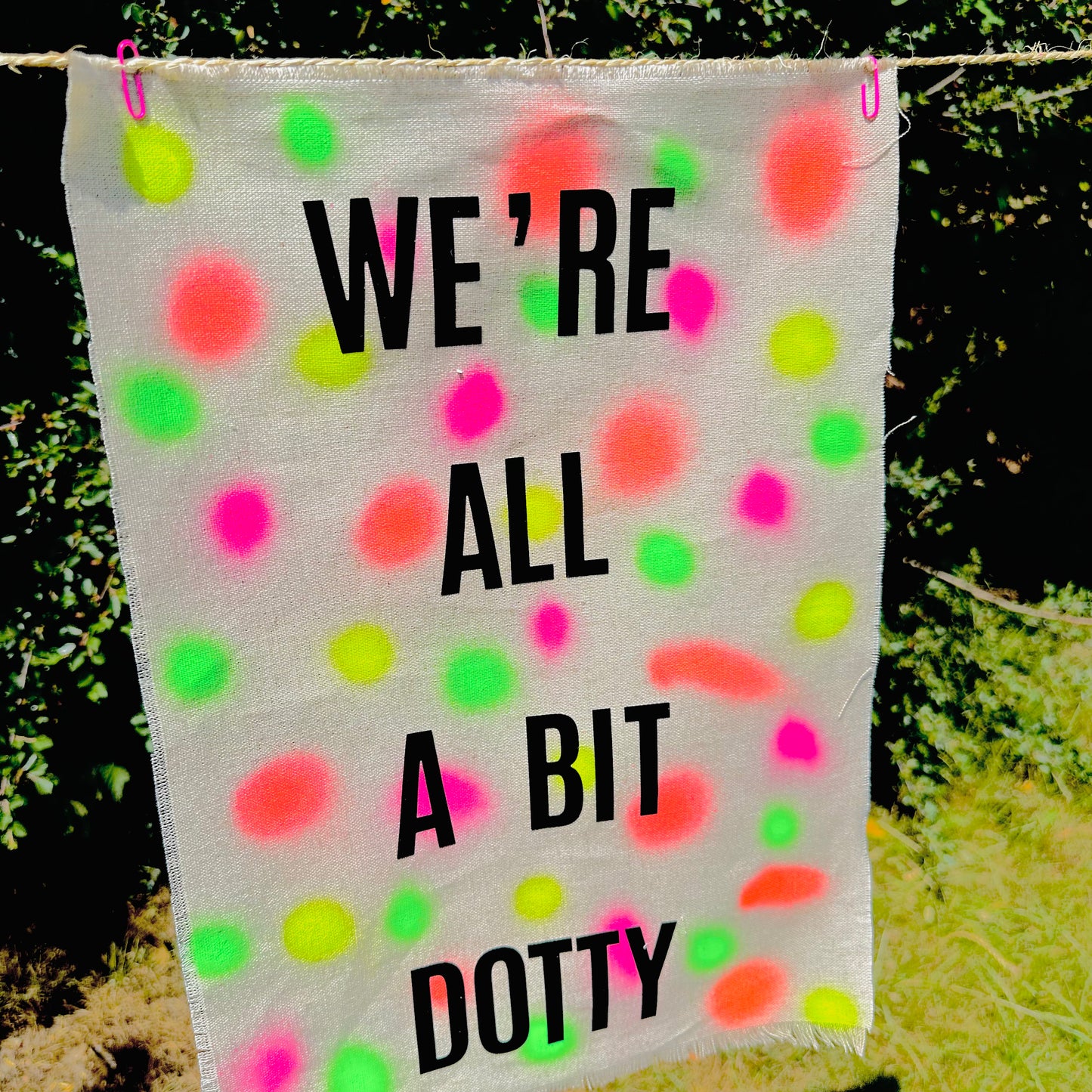 We're All A Bit Dotty: A3 Hand-Illustrated Linen Wall Hanging Print