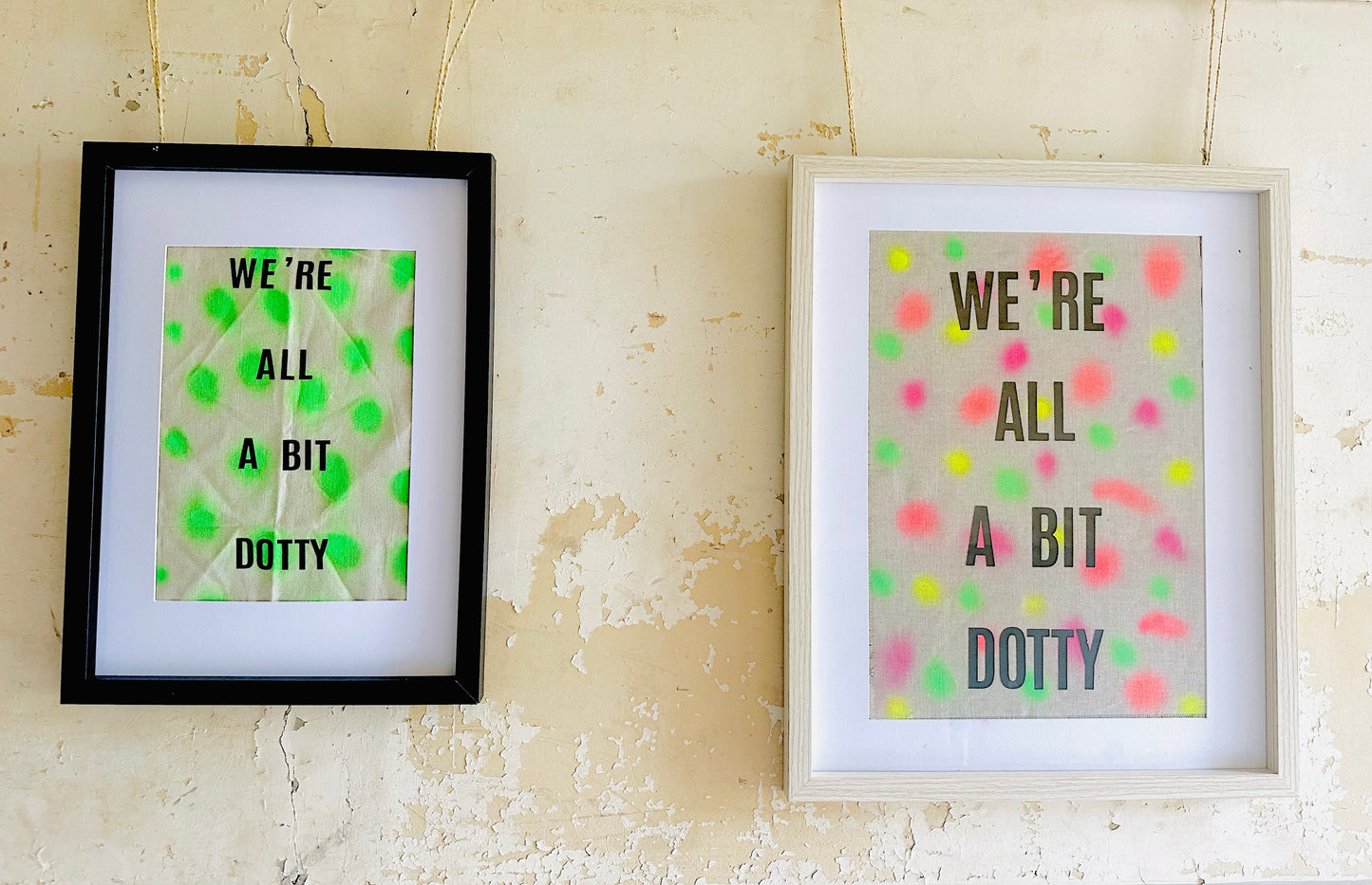 We're All A Bit Dotty: A3 Hand-Illustrated Linen Wall Hanging Print