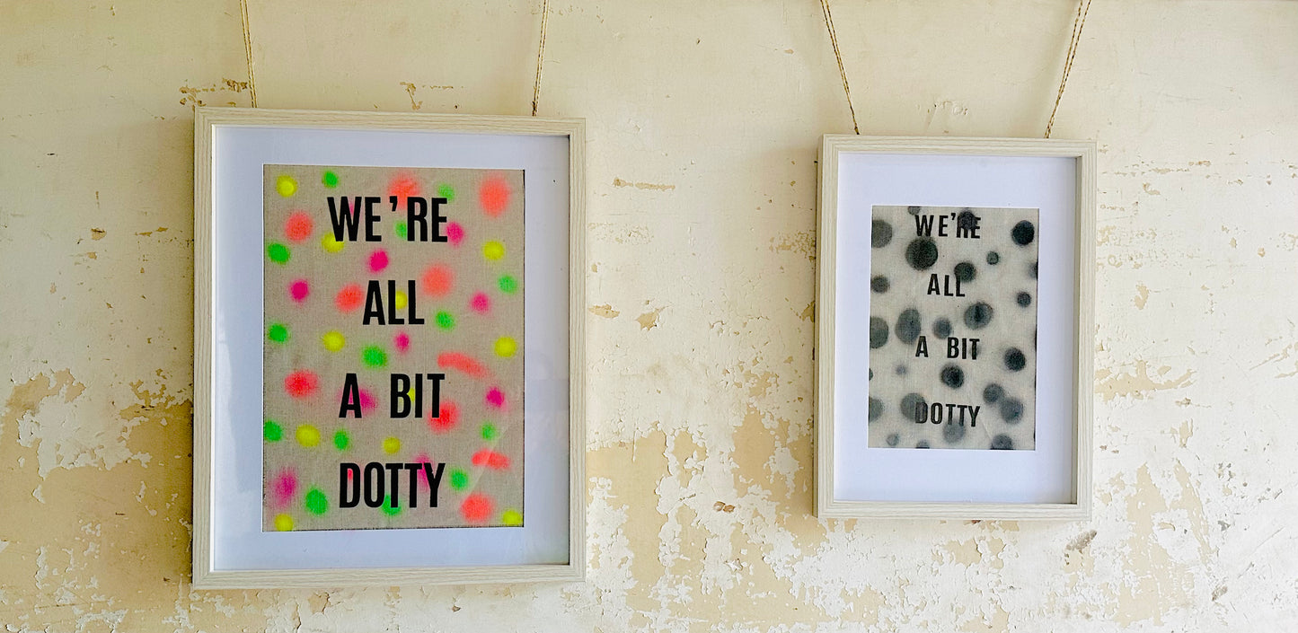 We're All A Bit Dotty: A3 Hand-Illustrated Linen Wall Hanging Print