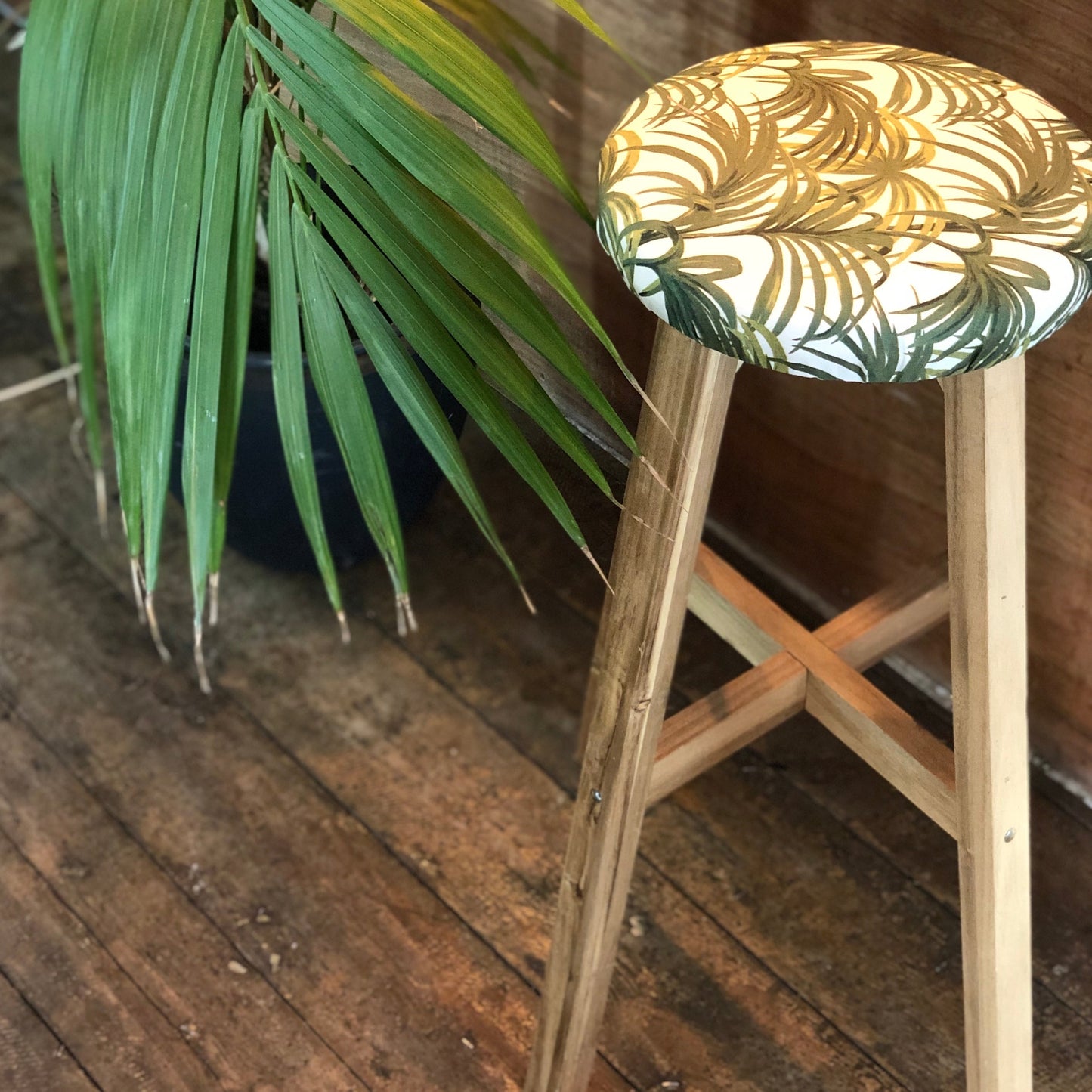 Upcycled Palm Bar Stool