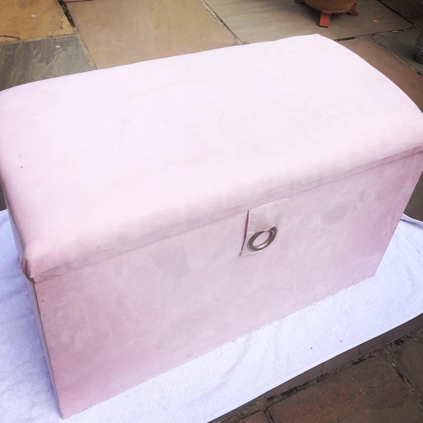 Recycled Velvet Storage Ottoman