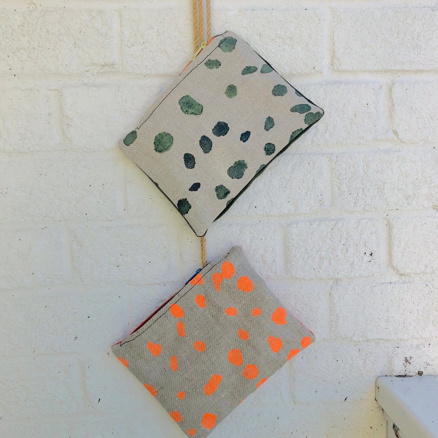 Upcycled Pouch - Dalmatian Print