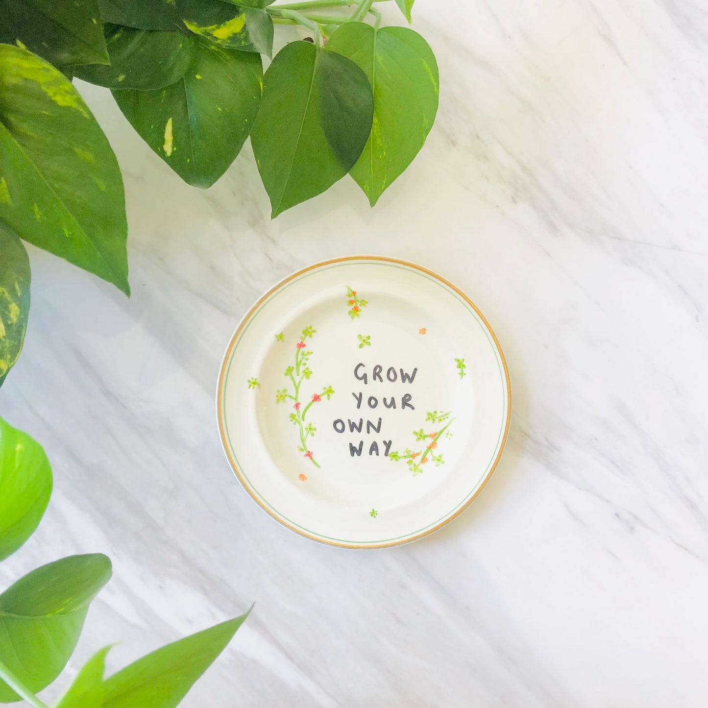 “Grow Your Own Way” Vintage Plate