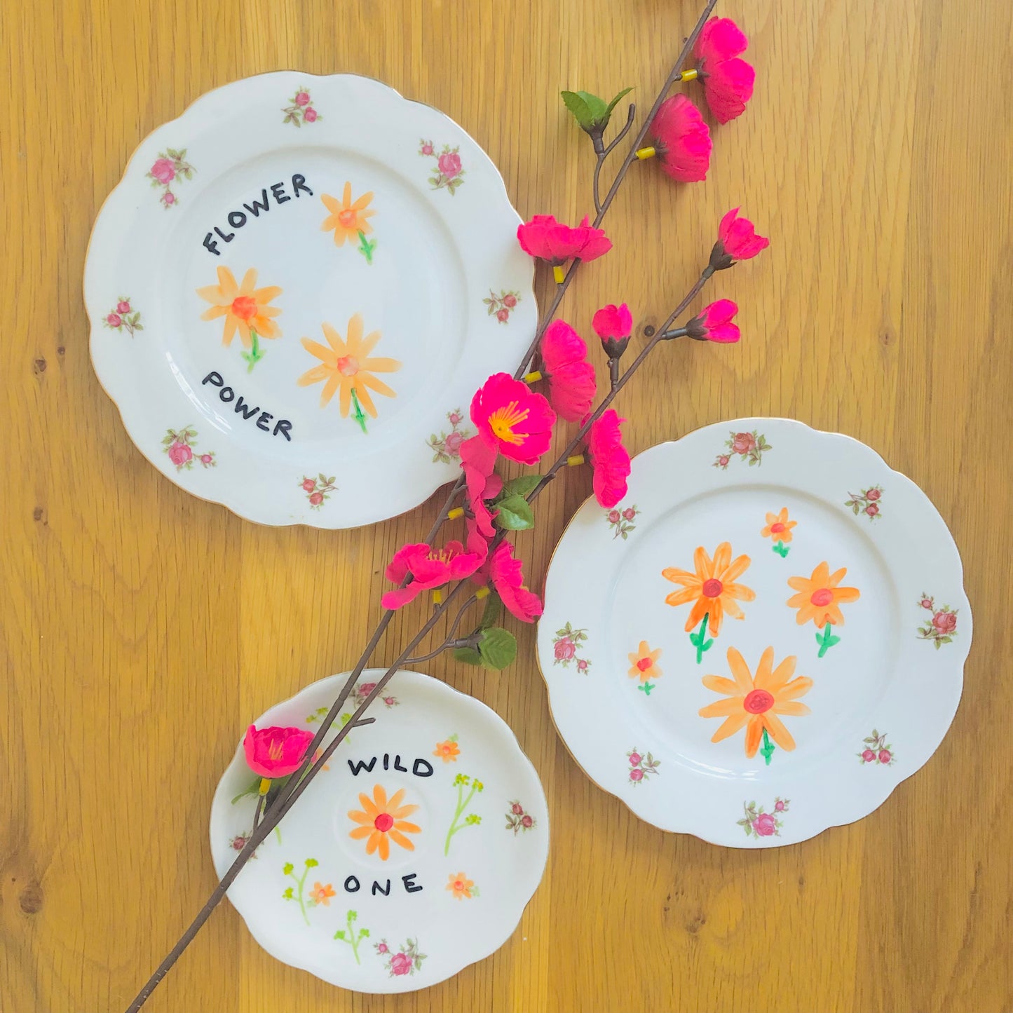 “Flower Power” Vintage Plate