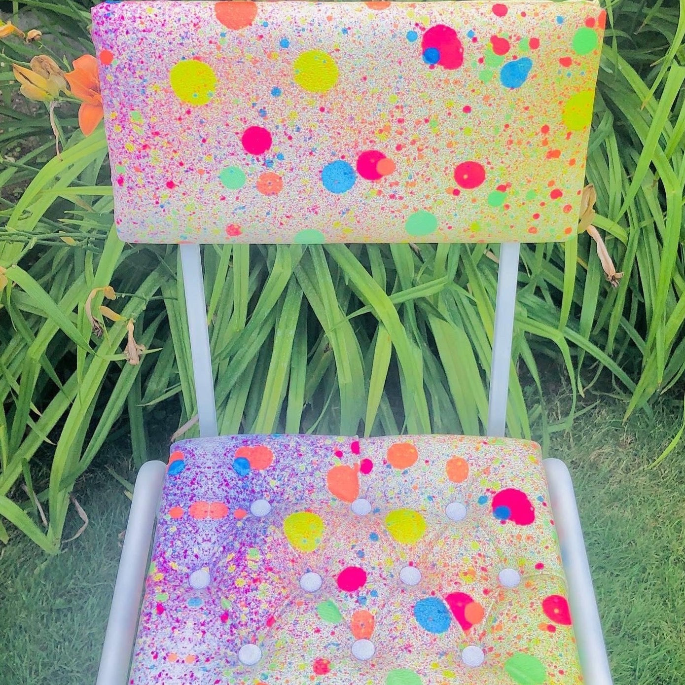 Upholstered Sustainable ‘Splattered‘ Bar Stools Set of 3