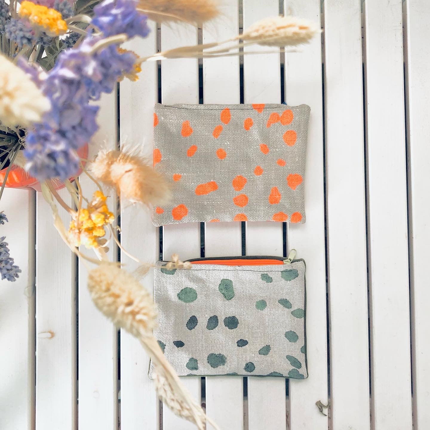 Upcycled Pouch - Dalmatian Print